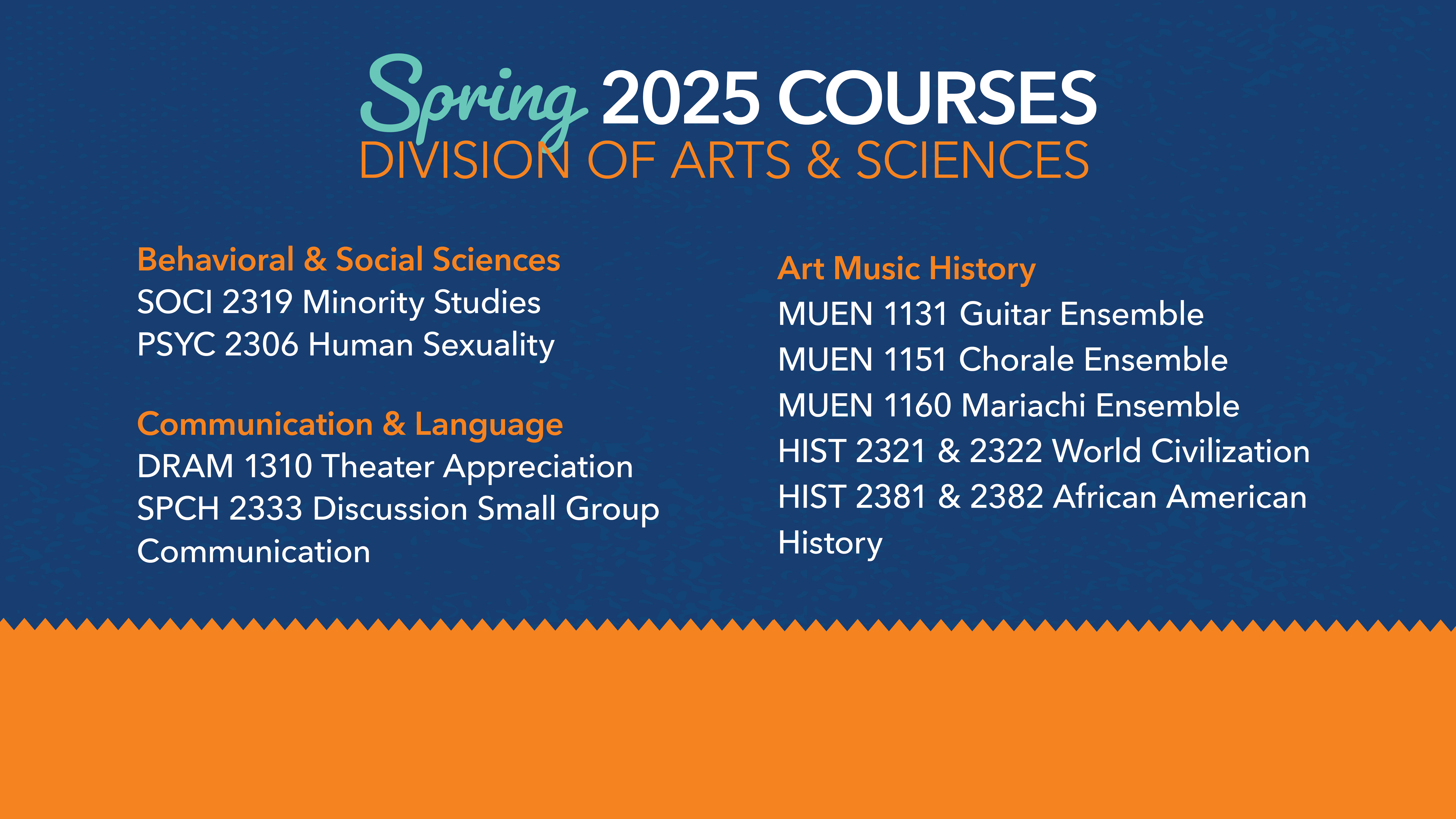 Arts & Sciences Spring 2025 Courses