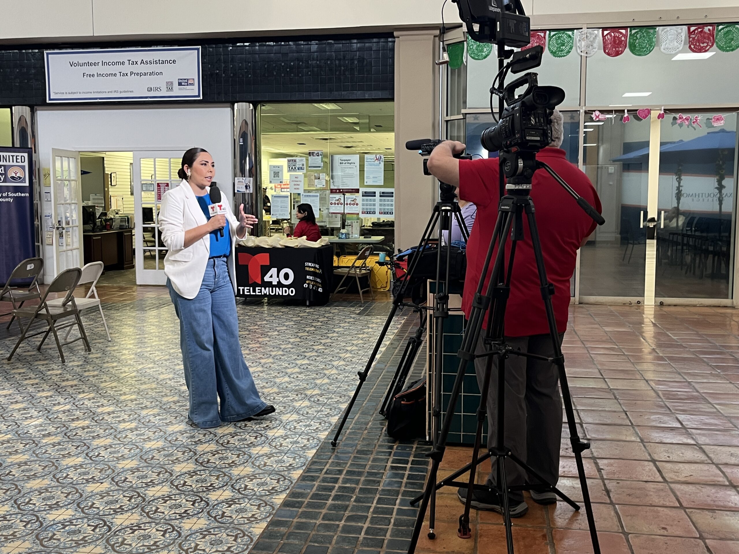 Telemundo reporter Martha Alicia Lopez provided home viewers with information about the VITA Tax program, ensuring that more people have an opportunity to benefit from the services offered.